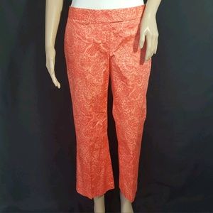 Express Sz 4 Pants Cropped Editor Pink Paisley